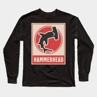 Retro Japanese Hammerhead Shark Long Sleeve T-Shirt